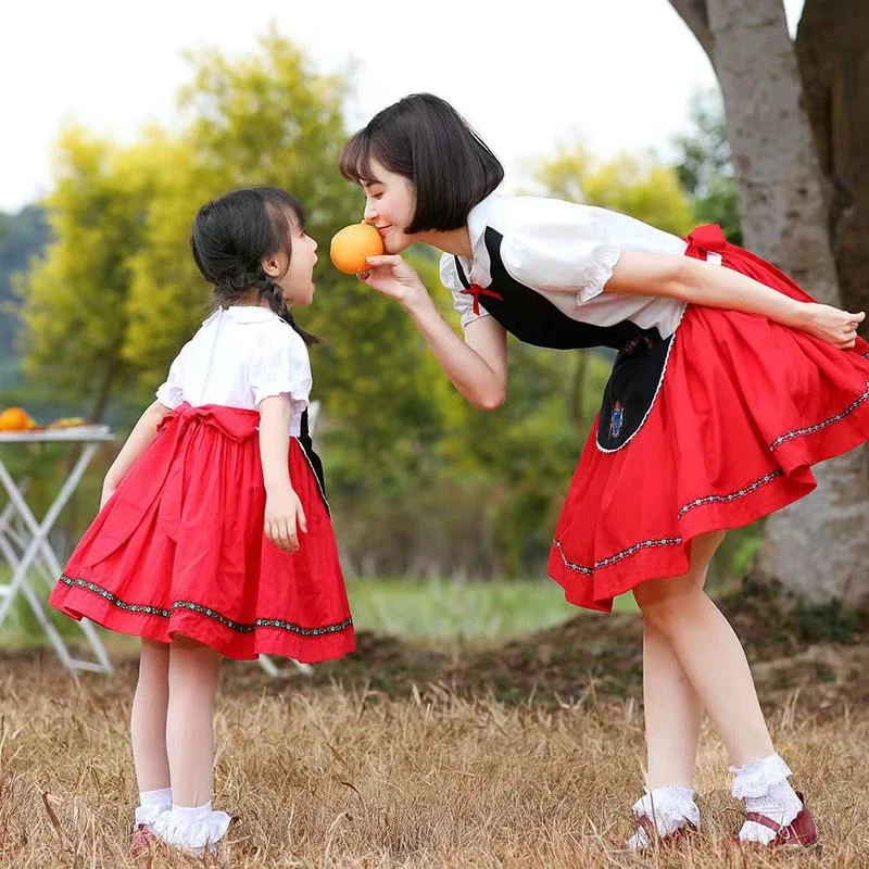 Festival Children'day Wedding Party Girls Dress Christmas Outfits  Mommy and Me Clothes Family Matching Outfits Beer Clothes