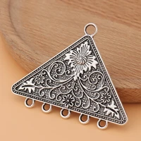 10pcslot large tribal triangle multi strand connectors tibetan silver charms pendants for necklace jewelry making accessories