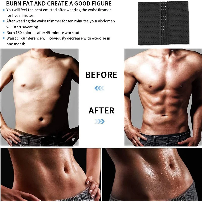 

Waist Trainer for Men Sweat Belt Sauna Trimmer Stomach Wraps Workout Body Shaper Band Waist Cincher Corset Belly Strap Shapewear