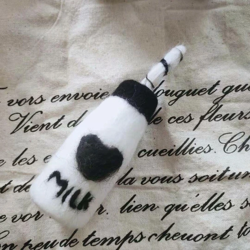 

DIY Baby Wool Felt Milk Bottle+Cookies Decorations Newborn Photography Props Infant Photo Shooting Accessories Home Party Orname
