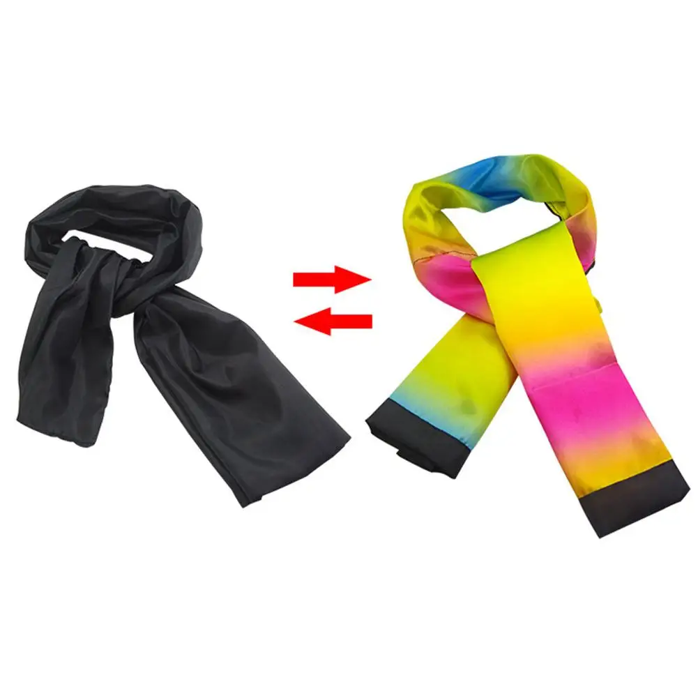 

Magic Change Color Scarf Black to Rainbow Streamer Trick Stage Magician Props