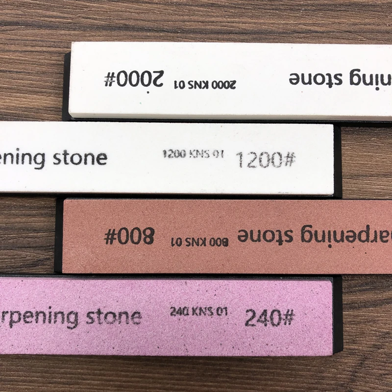 

White alundum whetstone 4pcs 240 800 1200 2000# Professional sharpening stone Single Angle knife sharpener Honing System