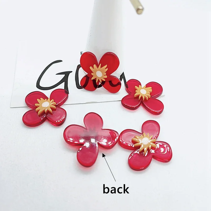 Новые дикие акриловые красный цветок контрастного цвета шить серьги ювелирные