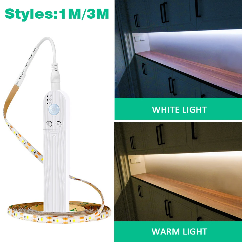 

Bedroom Smart Flexible Waterproof Motion Sensor Closet Kitchen Easy Install LED Strip Self Adhesive Cabinet Light Home Decor