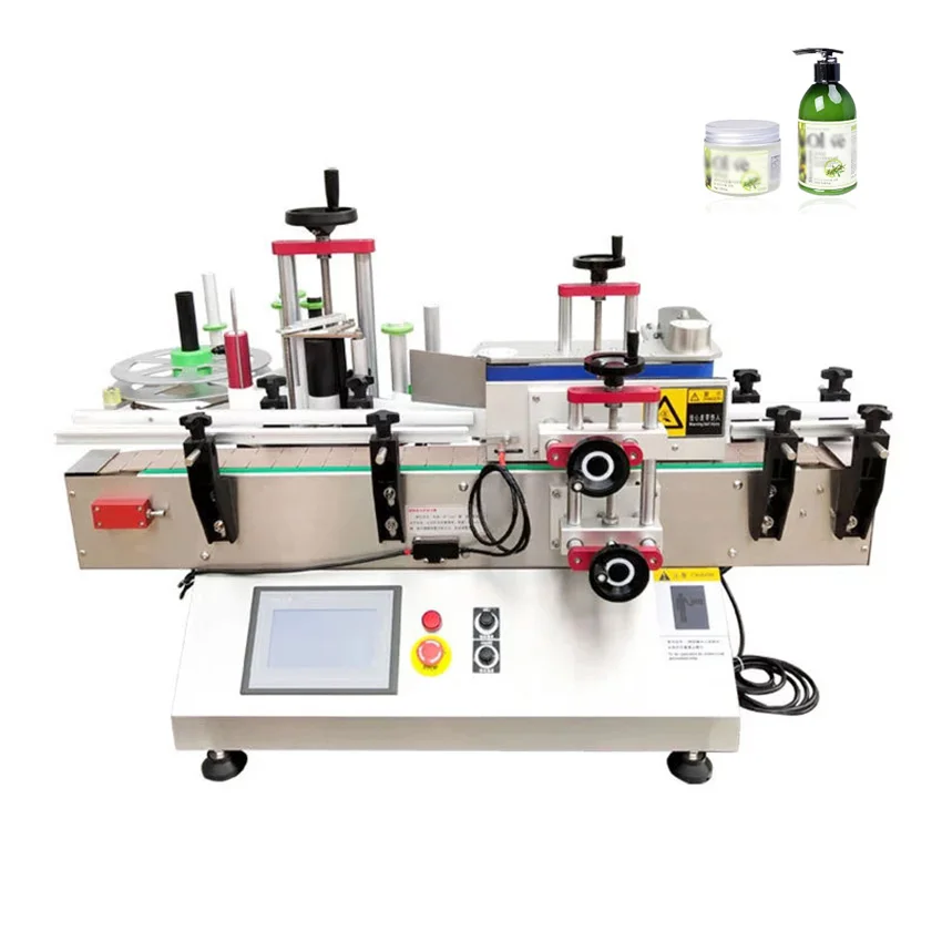 

PLM-120R Automatic Plastic Tin Can Round Glass Bottle Single Side Labeling Machine Label Sticker Desktop Labeller 400W 220V