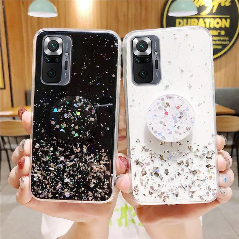 Poco X3 Pro Case For Xiaomi Redmi Note 10 Pro Cases Redmi Note 11 9 8 9S 10S 9C NFC Poco F3 Mi 11 Lite 10T Cover Glitter Funda