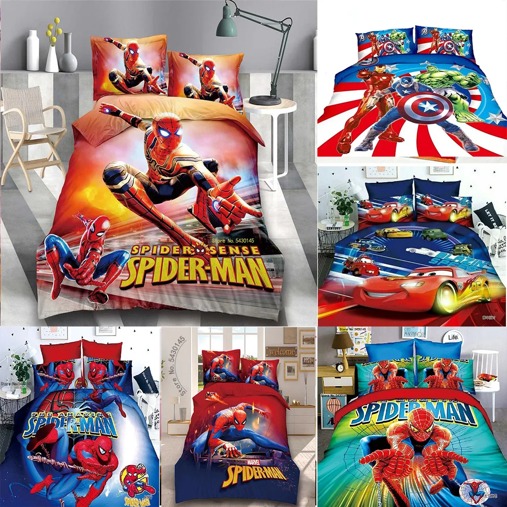 

Комплект постельного белья Disney Спайдермен Маккуин тачки Капитан Америка Микки Маус пододеяльник наборы для детей