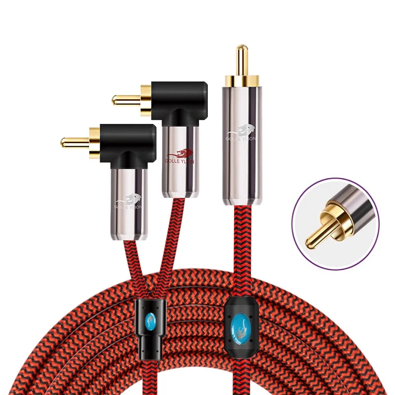Аудиокабель 1 штекер RCA на 2 штекера для усилителя динамика DVD HD ТВ сабвуфера