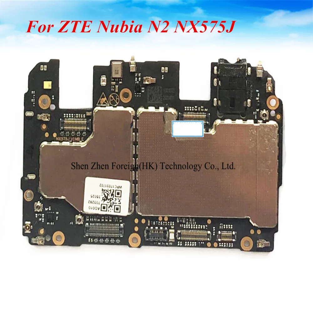 Разблокированная оригинальная материнская плата для ZTE Nubia N2 NX575J 4G LTE Рабочая 4 Гб +