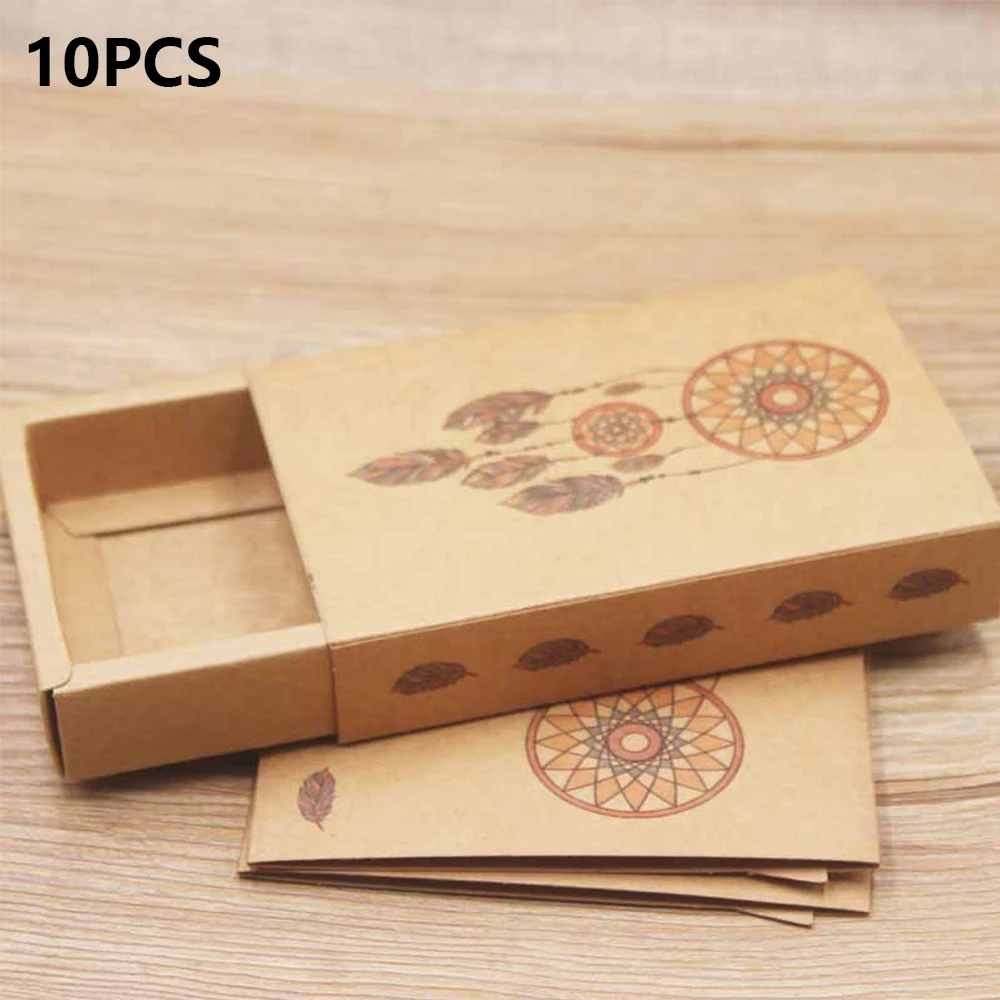 10 шт./лот Подарочная коробка из крафтовой бумаги упаковочная с романтичным