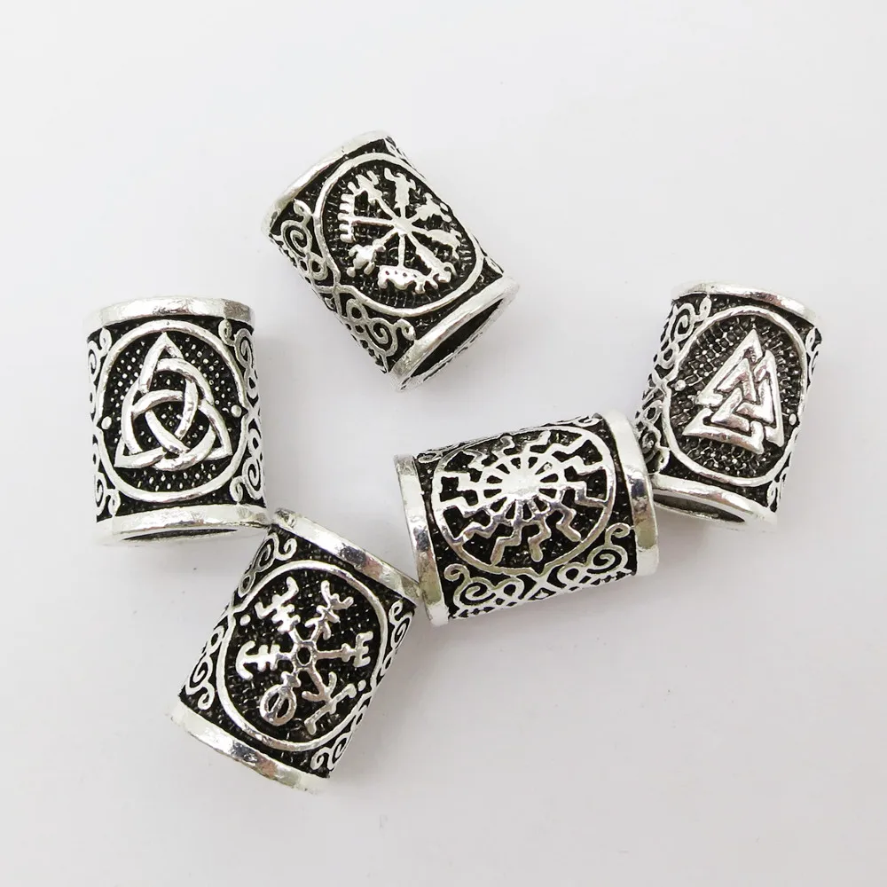 6 шт./2 шт. металлические руны с большим отверстием ювелирные изделия викингов для