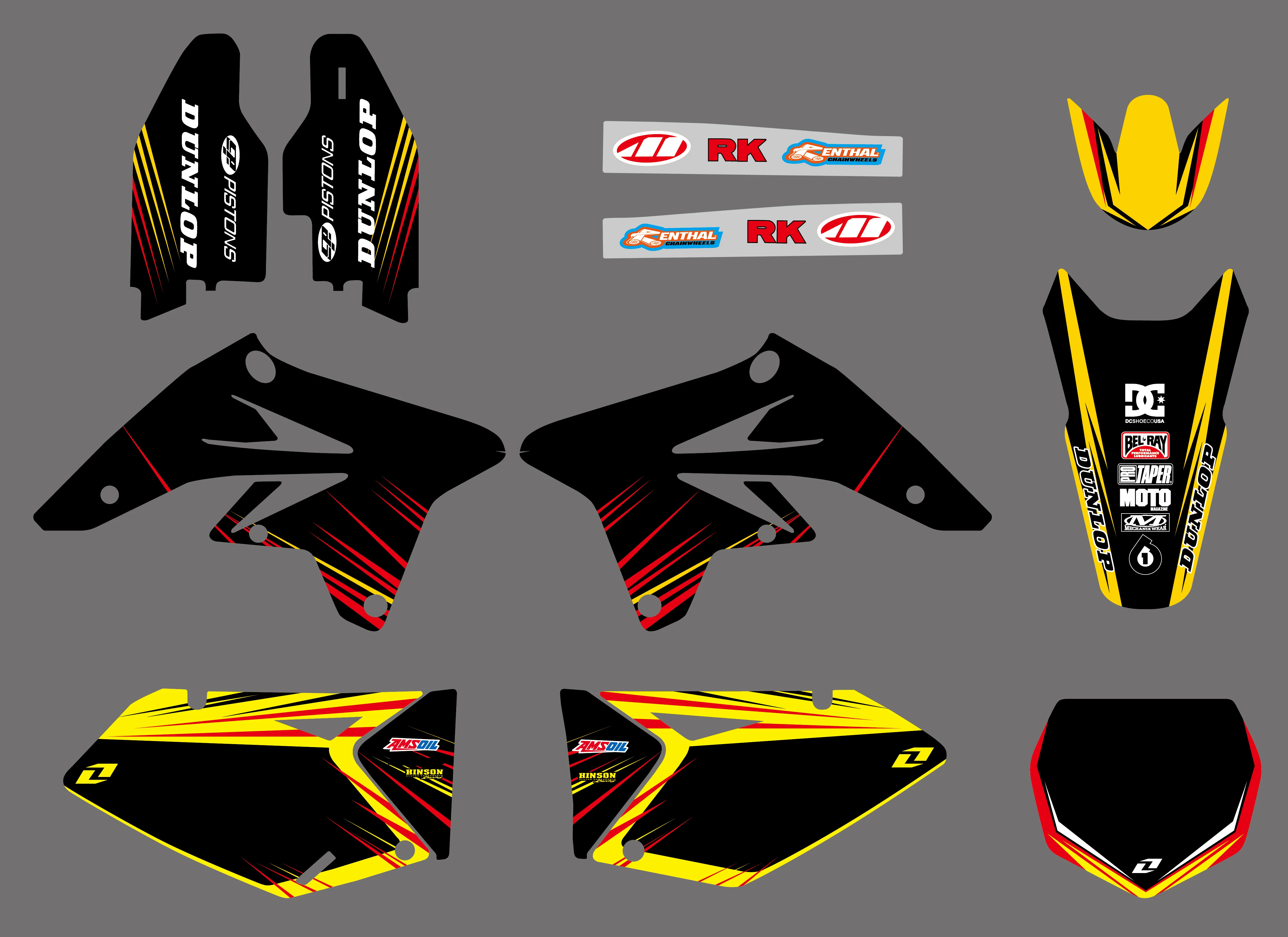 Мотоциклетная команда графика и фоны наклейки Наборы наклеек для Suzuki RMZ250 RMZ 250 2007