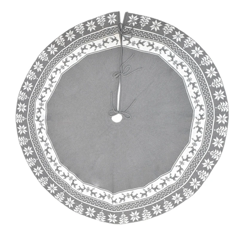 

Рождественские украшения, вязаная акриловая Снежинка, юбка для рождественской елки, фартук для украшения дна елки