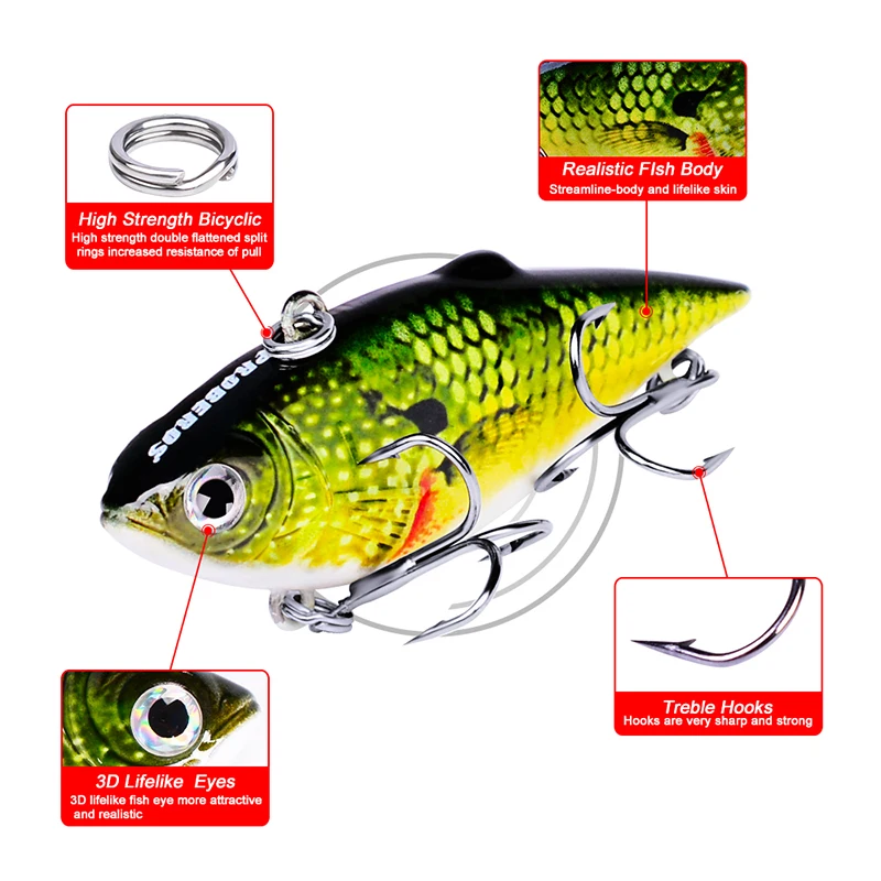 Sunlure 1 шт. VIB рыболовная приманка 6 5 см-9 г жесткая Приманка Crankbait искусственная 3D Eyes