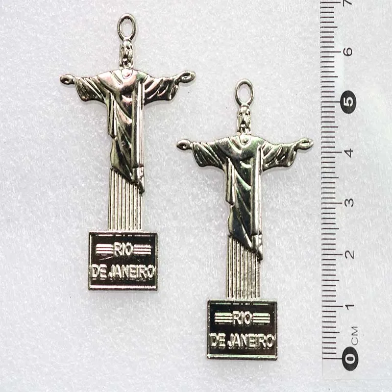 

Saint Jesus Metal Handmade Beaded Cross Pendant Medal Cross Virgin Mary Center Medal