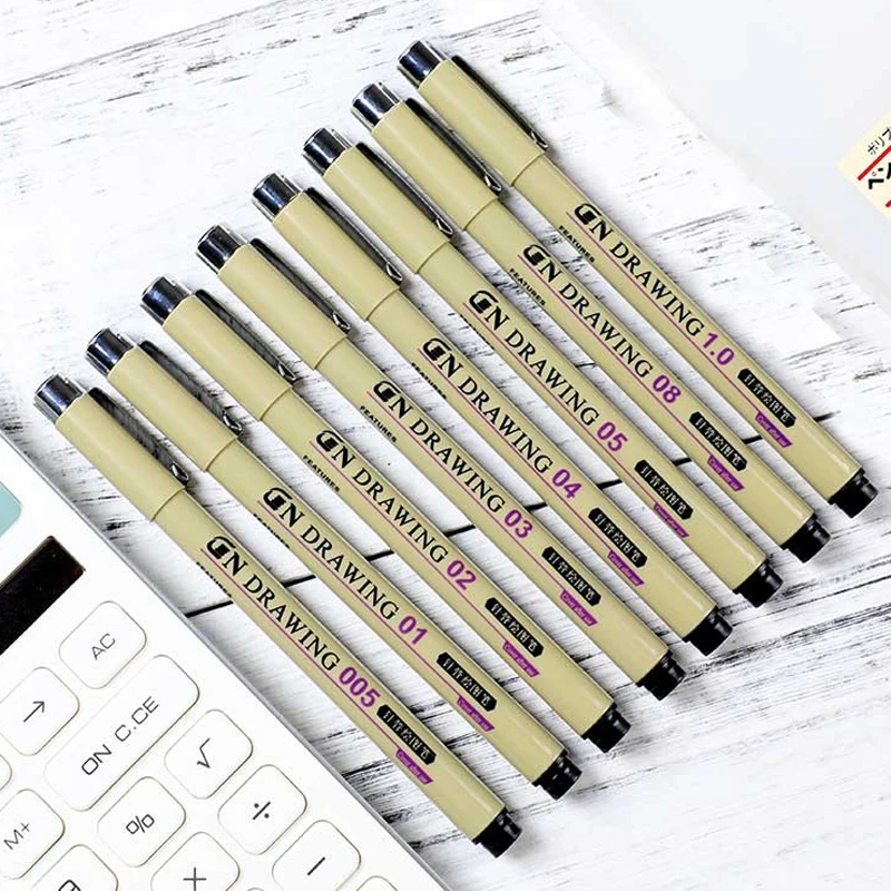 

8pcs/set Micron Sketch Marker Pen Black Pigment Liner 0.05 0.1 0.2 0.3 0.4 0.5 0.6 0.8 Drawing Pen Fineliner Sketching Pen