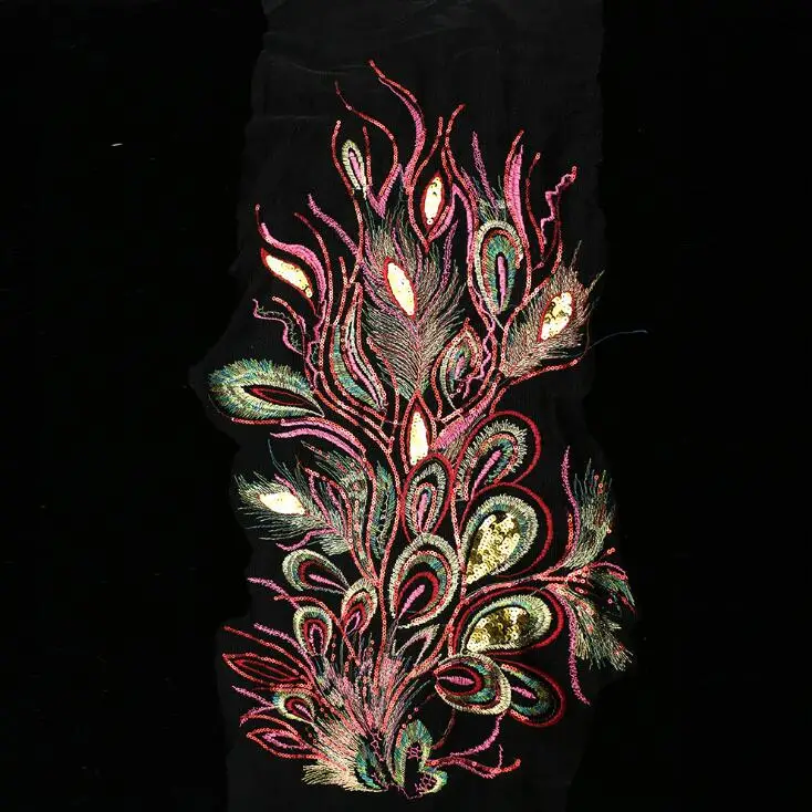 Патчи с блестками Феникс вышивка узор павлиньим хвостом блестящая аппликация