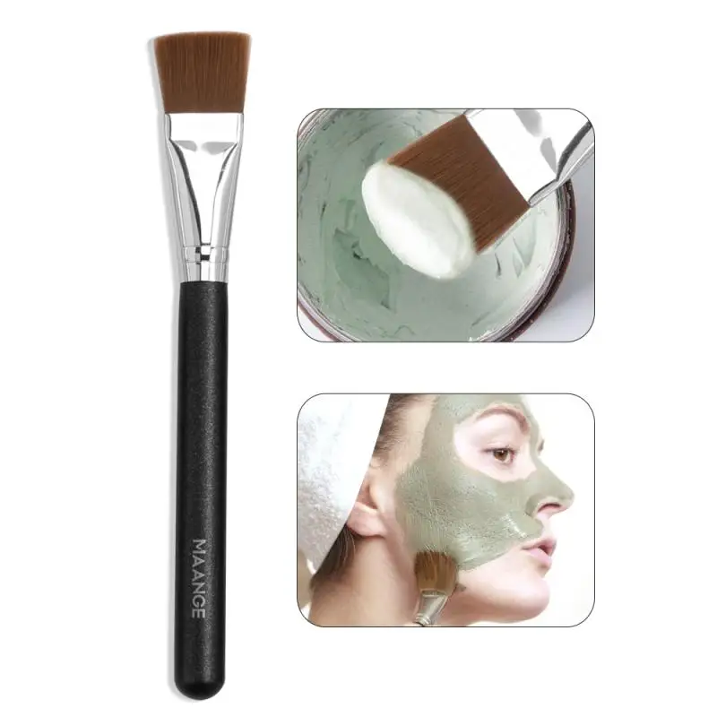 

Wooden Handle Mask Brush Loose Powder Concealer Brush Black Beauty Makeup Brushes Set Cosmetics Tool Set