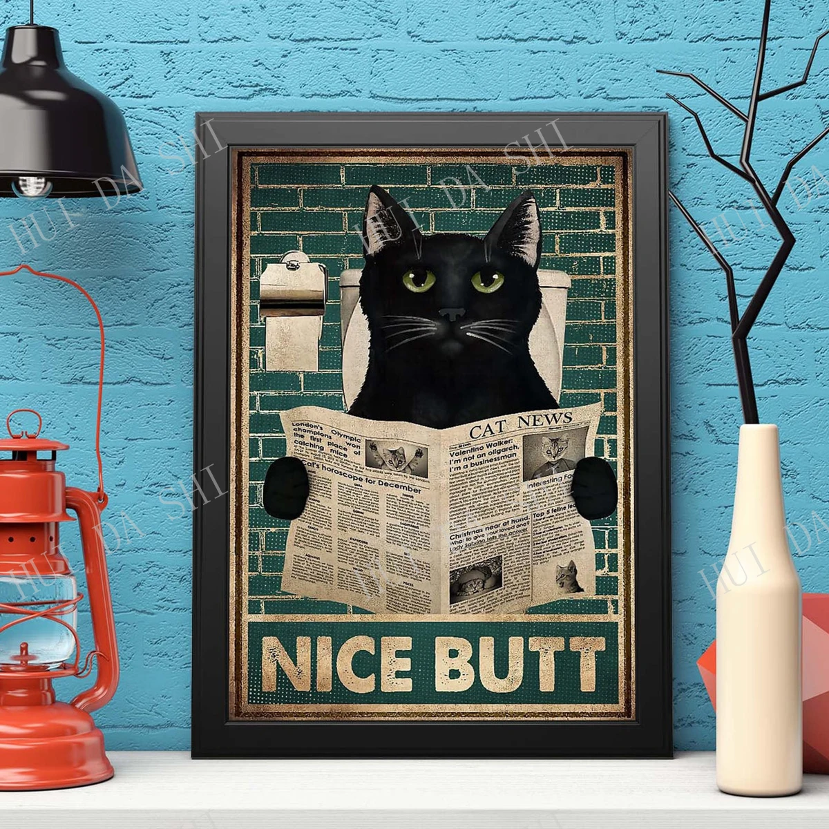 Красивый постер для чтения кошки с черной кошкой винтажное искусство декор