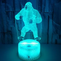 animal orangutan gorilla chimpanzee 3d usb led lamp 7 colors changing mood illusion table decor night light