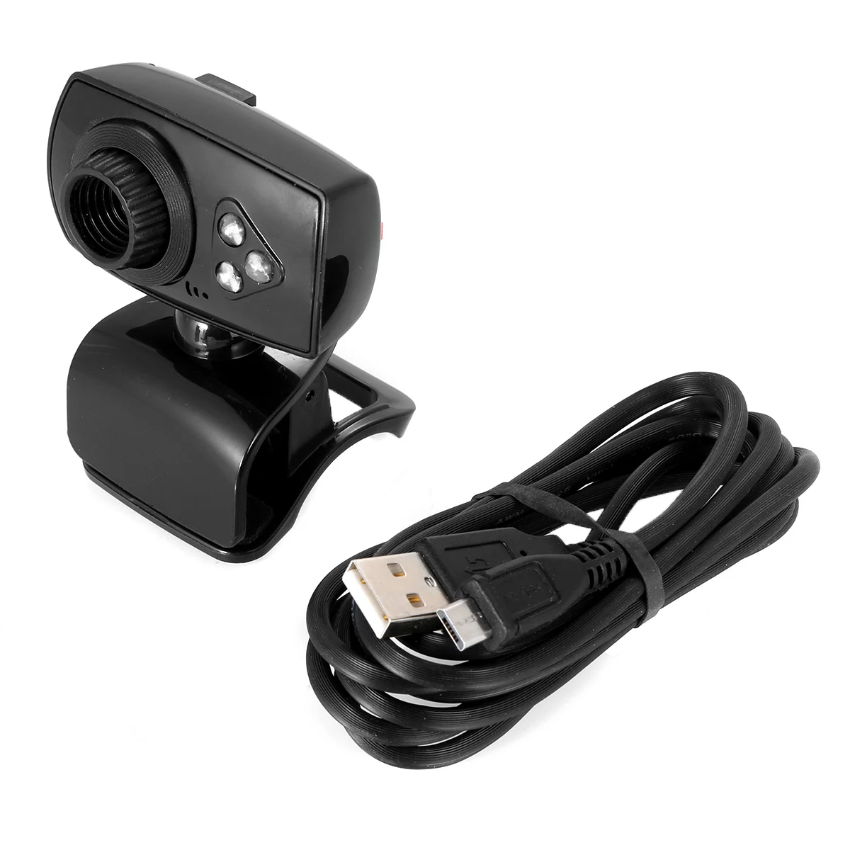 

SOONHUA Computer Webcam 480P USB Web Camera Driver-Free Desktop Laptop Web Cameras Webcams With Microphone 3 IR LEDs USB Cable