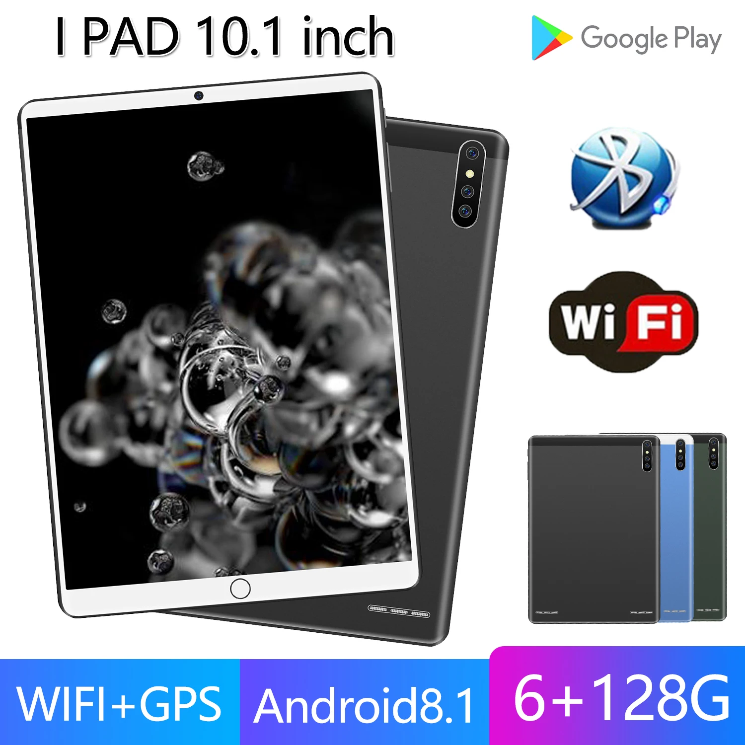 

2021 New Curved IPS HD Screen 10.1'' Android 8.1Tablet Pc 6+128G Phone Call Tablet Google Play GPS WiFi Tempered Glass