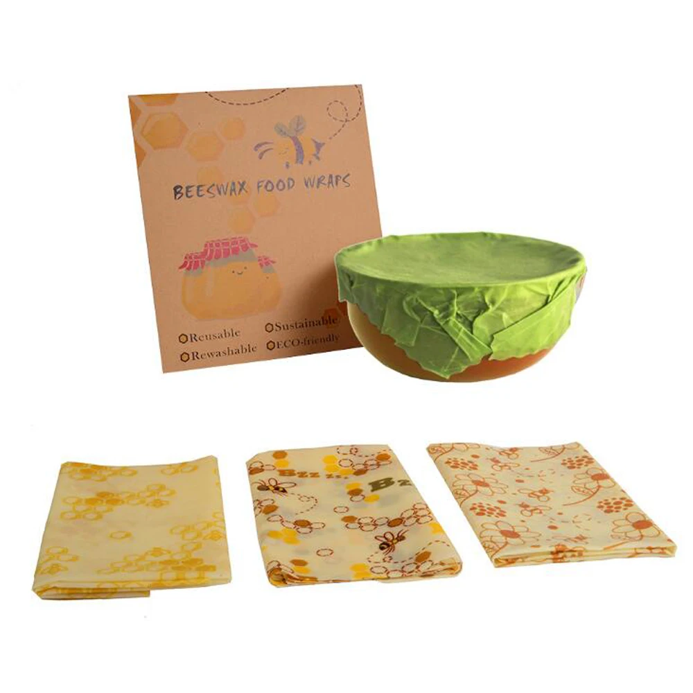 

3PCS Reusable Silicone Wrap Seal Food Fresh Keeping Wrap Lid Cover Stretch Vacuum Food Wrap Beeswax Cloth Sealer Kitchen Tools