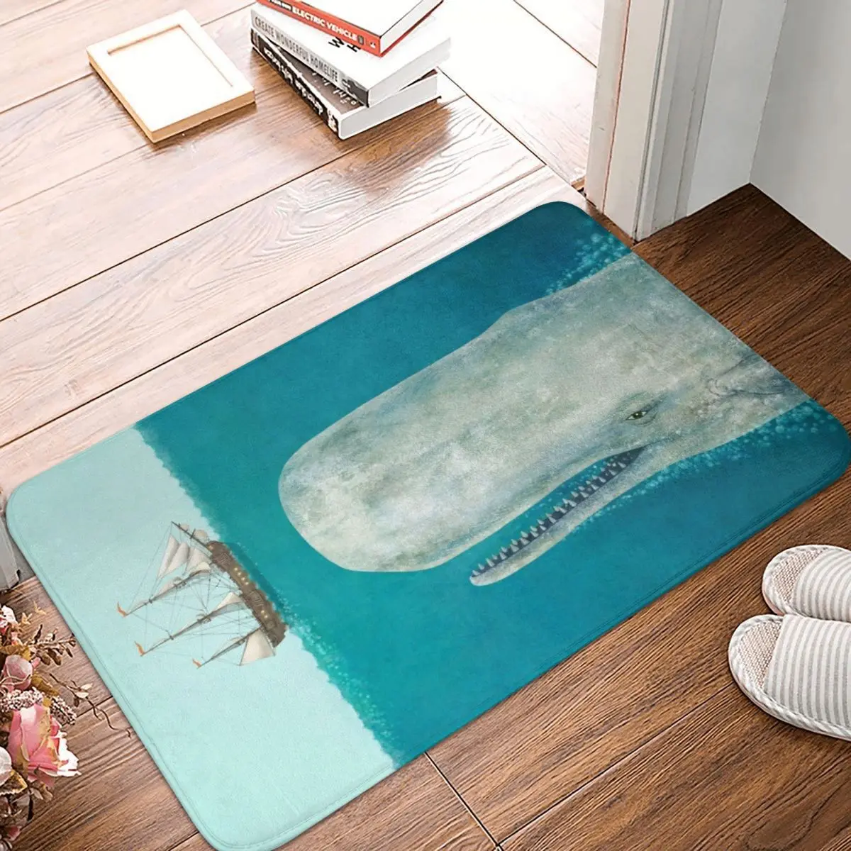 

The Whale Doormat Carpet Mat Rug Polyester Anti-slip Floor Decor Bath Bathroom Kitchen Living Room 40x60