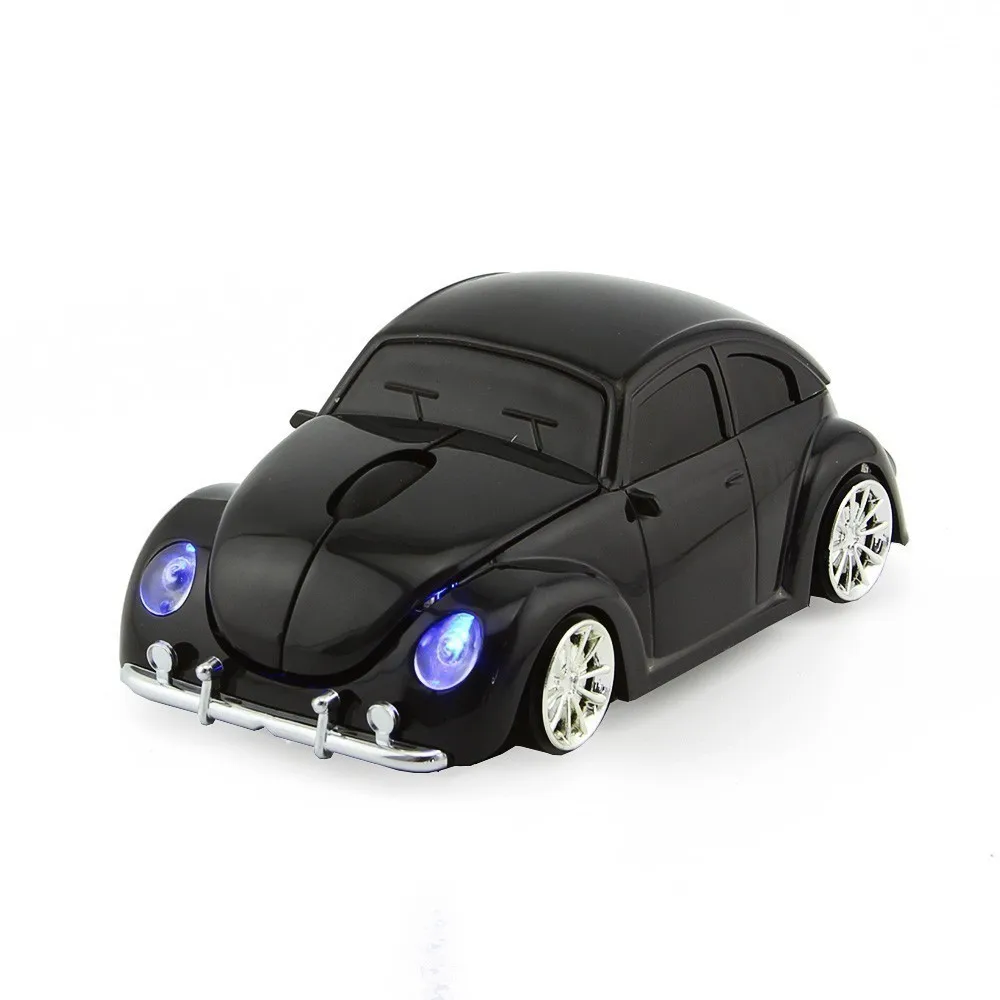 CHYI Милая Беспроводная 3d Компьютерная мышь для автомобиля Mini Usb оптическая VW Beetle Auto Mause Эргономичная Детская Подарочная компьютерная мышь для Mac ноутбука настольного компьютера - Цвет: Черный