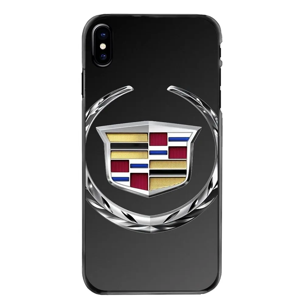 For iPhone 4 4S 5 5S 5C SE 6 6S 7 8 Plus X XR XS Max iPod Touch Cadillac Logo Emblem Car Pattern Accessories Case |