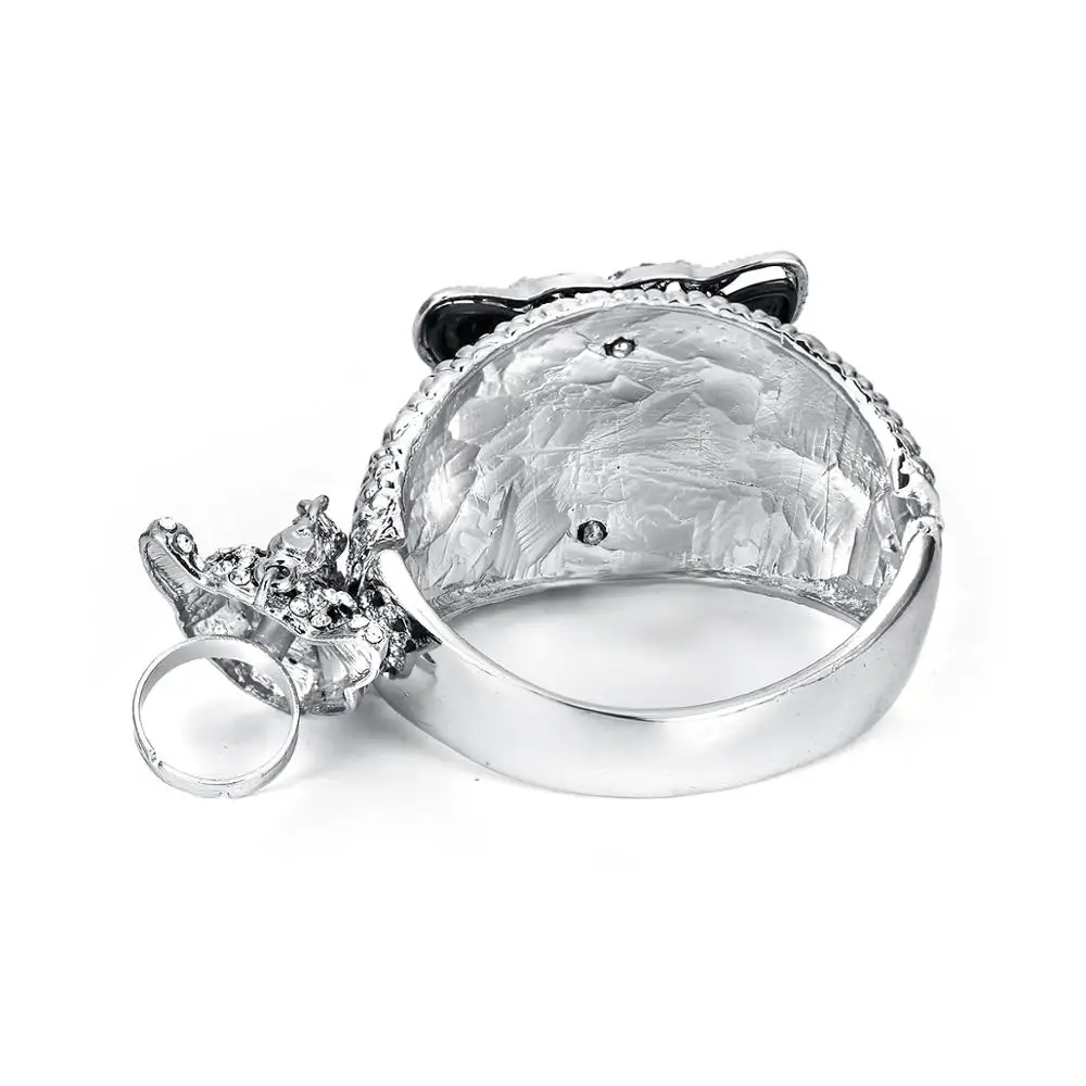 Пантера Браслет леопард набор колец для женщин животных с кристаллами браслет