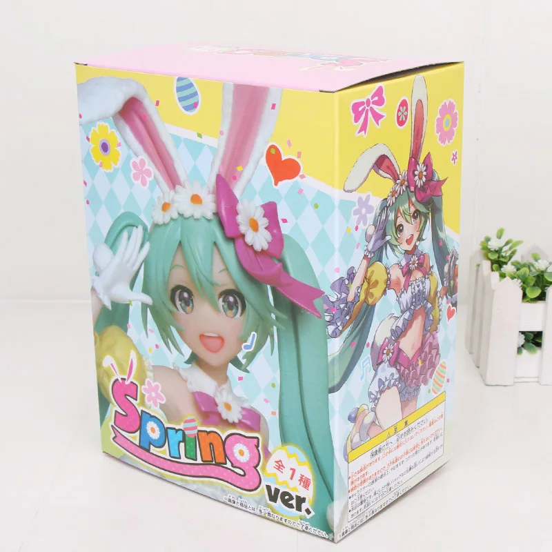 in box 20 см аниме фигурка Хацунэ Мику кроличьи ушки весеннее изображение ver милые Kawaii статуя Мику фигурка модель игрушки куклы Подарки - Цвет: in box