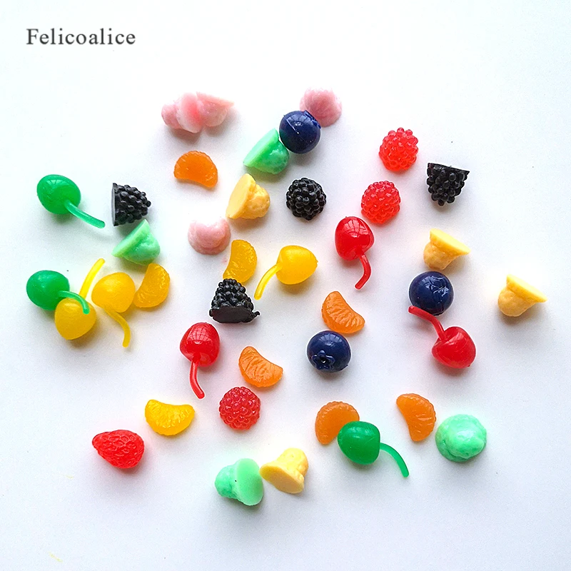 20pcs/bag Resin Fruit Slime Charms Additives Supplies Kit DIY Accessories Filler For Fluffy Clear Clay In Stock |