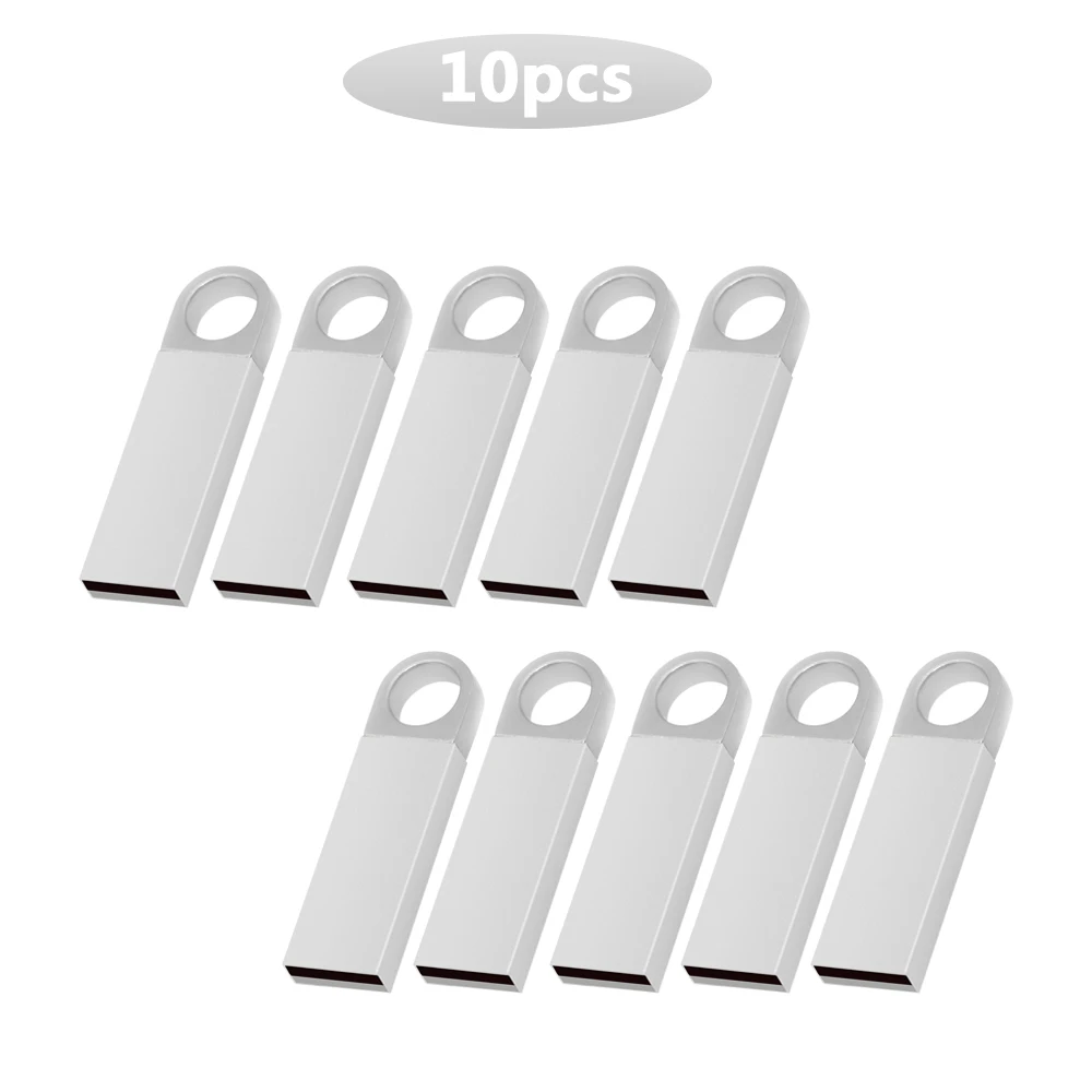

10pcs/lot metal memoria usb flash drive 32GB pendrive 128GB 64GB waterproof pen drive 16GB 8GB usb2.0 stick key free Custom logo