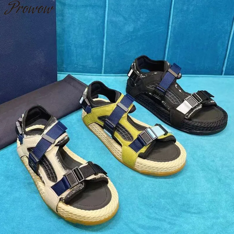 

Prowow Thick Bottom Sandals Women Weave Design Female Casual Shoes Summer Slides Men Shoes Sandals Luxury Brand Design Shoe