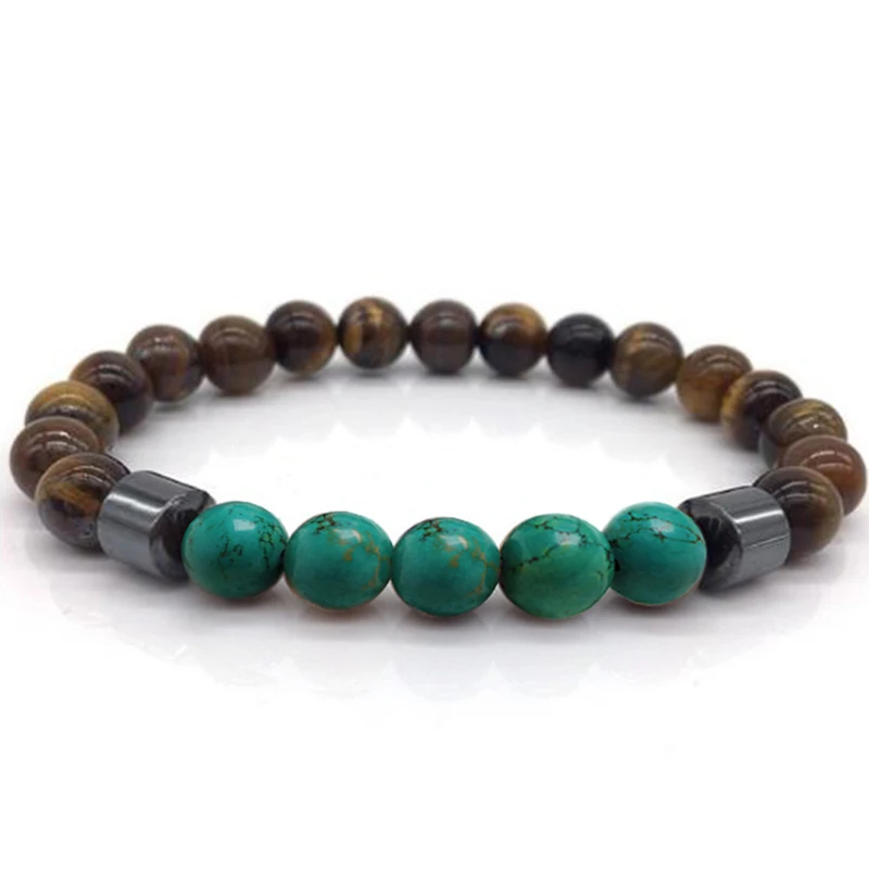 New Bracelets Lava Stone Obsidian Magnetic Hematite Beads Vert Magnit Karma Bizuteria Wrist Band Men Women Budha Creative Gift | Украшения