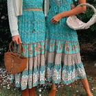 Женская длинная юбка с цветочным принтом, с поясом на резинке