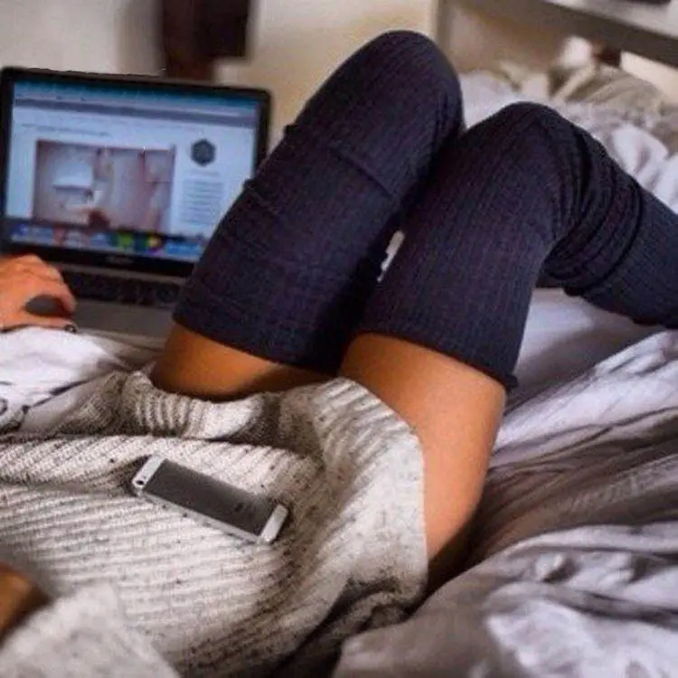 Женские теплые вязаные чулки до бедра зимние| |