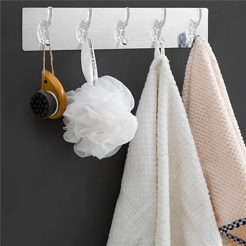 

Transparent Non-marking Strong Sticking Hook Self Adhesive Door Wall Hangers Hooks For Silicone Storage Hanging Kitchen Magic Ba