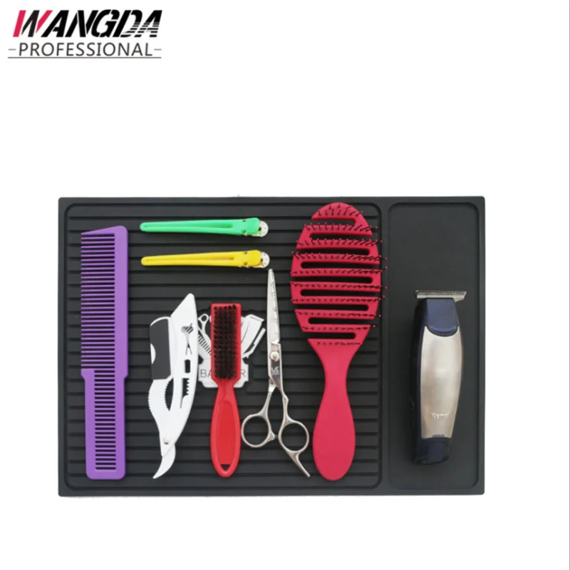 

Professional Barber Tools Anti-Slip Mat Push Scissors Mat Hair Dryer Hair Brush Comb Display Mat Barber Shop Accessories