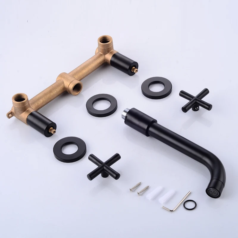 Бесплатная доставка настенный латунный Смеситель для раковины в ванной комнате