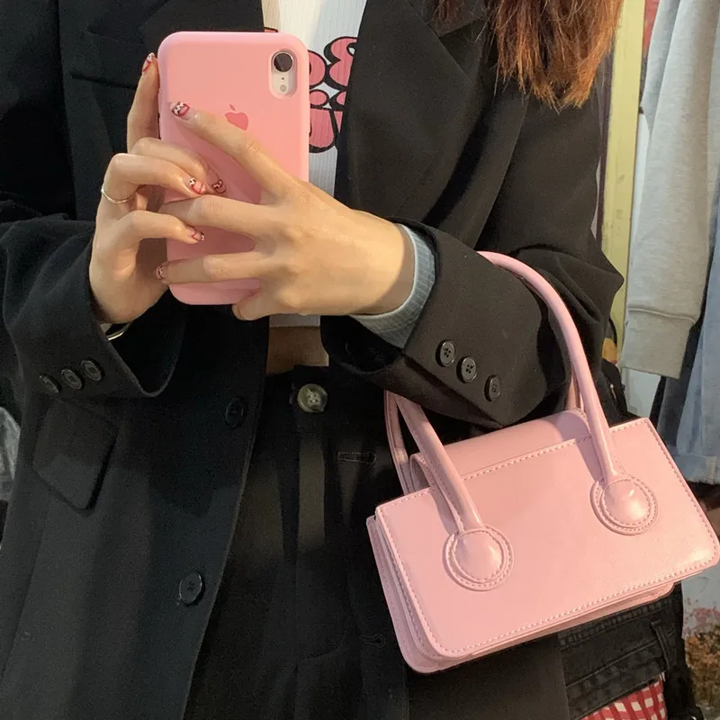 

2021 new niche design, minimalist mini square bag, western style tote bag, one-shoulder messenger bag
