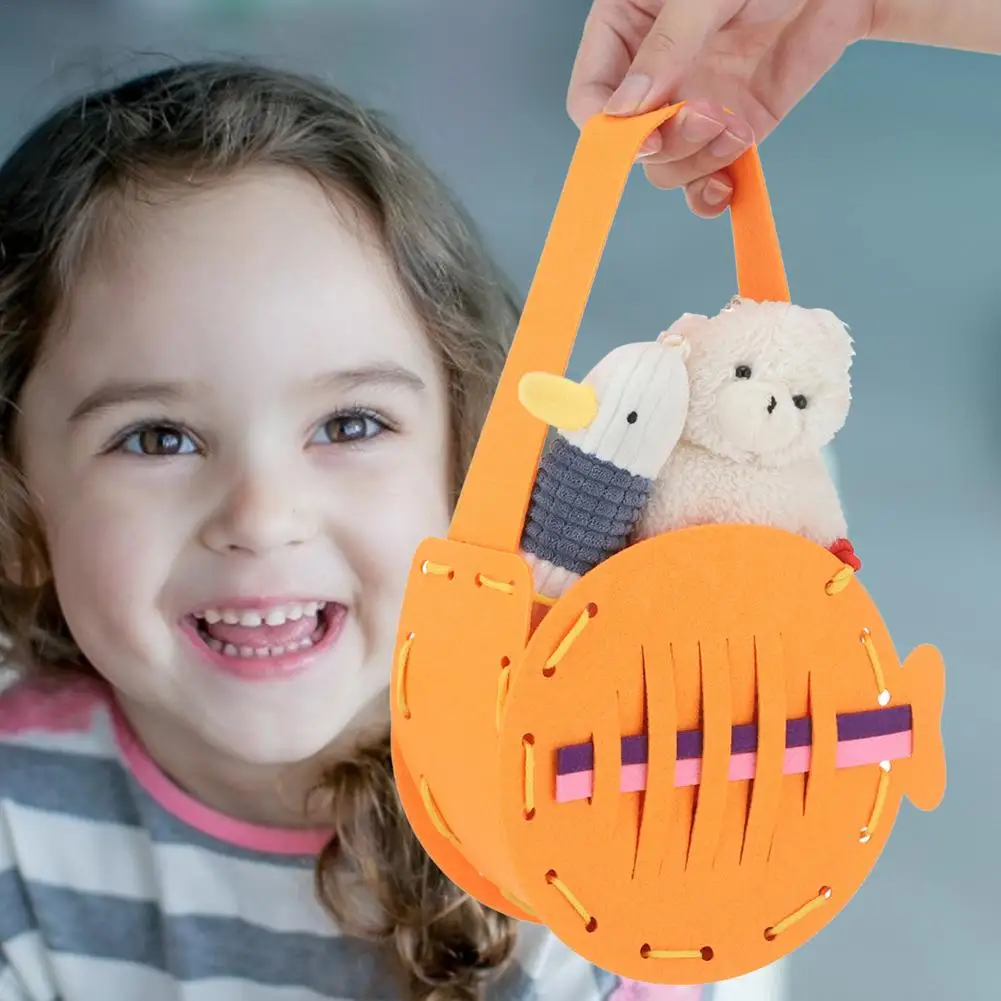 

DIY Handmade Material Package Children's Early Education Toy Wool Felt Package Washable Handbag Weaving Teaching Toy NEW ARRIVAL