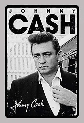 

Bidesign Johnny Cash Signature Letrero Metal Tin Sign Custom Metal Sign 16X12in-Bar Cafe Restaurant Home Decor