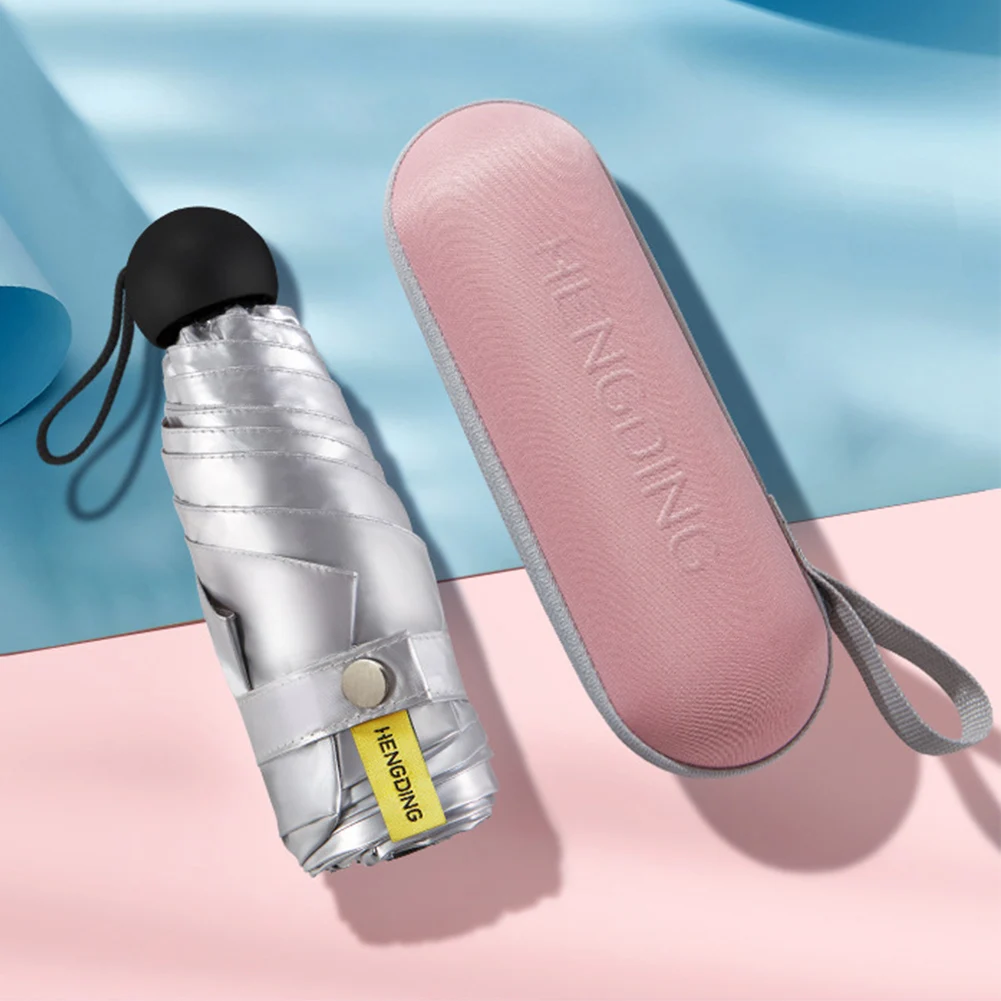 Новый карманный мини зонт с 6 ребрами защита от дождя и ветра складной фотозонт