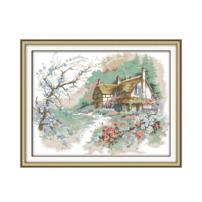 Набор для вышивки крестиком бег по стране 11CT 14CT напечатанная ткань нить DMC набор