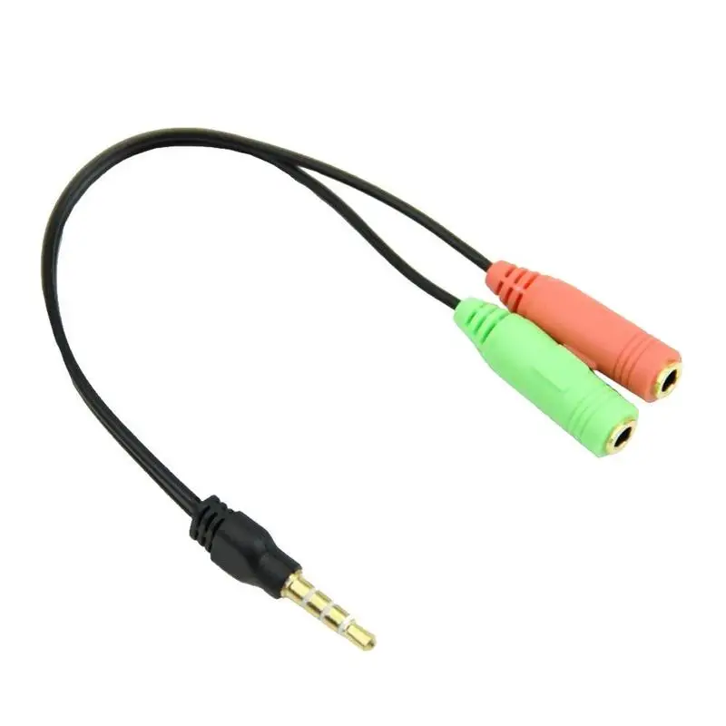 Кабель адаптер 2 в 1 разветвитель 4 полюсный 3 5 мм аудио для подключения наушников