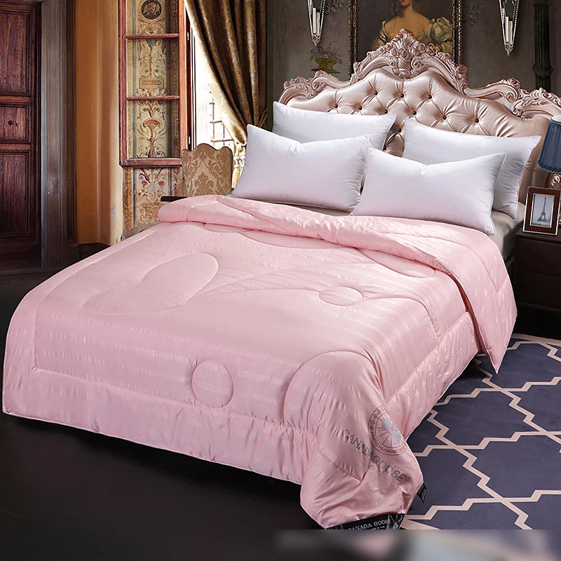 Шелковое стеганое одеяло из тутового шелка теплое зимнее для кровати King Queen