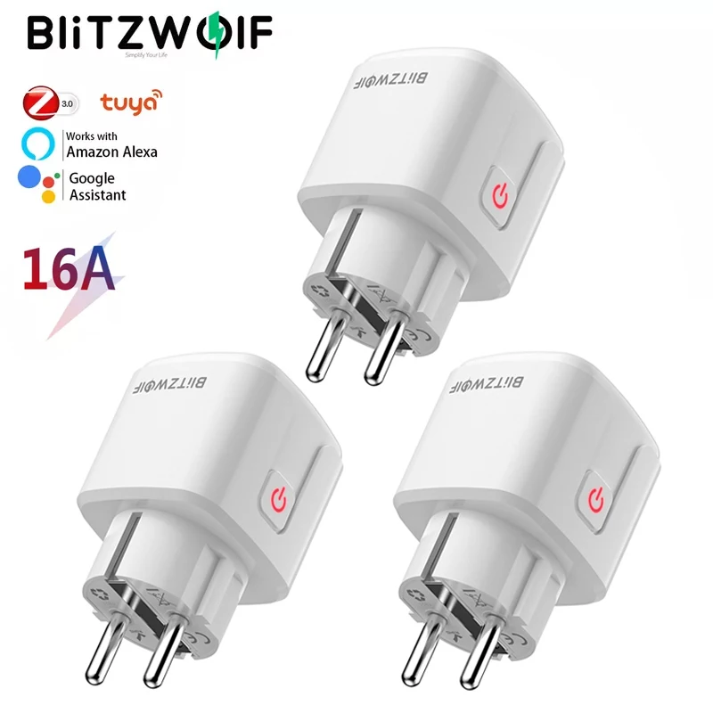 BlitzWolf BW-SHP15 Зигби 3.0 16A Smart Plug Socket 3680W ЕС Power Outlet APP Удаленный таймер Энергии Монитор работы с Alexa Google Главная Smart Life APP умный дом беспроводной розетки - изображение