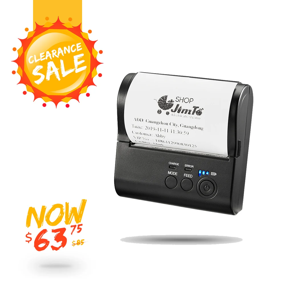 IssyzonePos Bluetooth чековый 80 мм принтер термальный Android iOS мини штрих код мобильный
